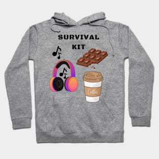 Survival Kit: music, chocolate, coffee Hoodie